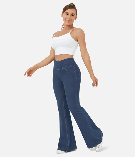 High-Waisted Flared Jeans for Women - RetroFlex