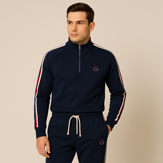 Men’s Tracksuit Set – Cotton Blend – Relaxed Fit – Zip-Up Jacket – Elastic Waist