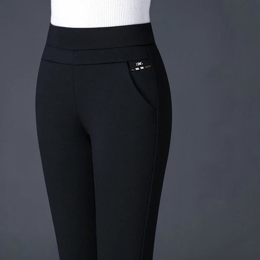 High-Waisted Stretch Leggings for Women - Pocket Illusion - SmoothFlex Black
