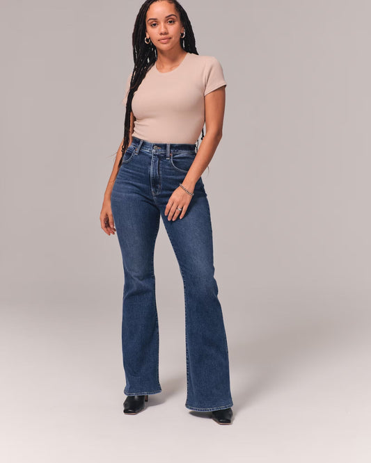 High-Waist Jeans for Women, Flattering Silhouette - WaistSculpt Dark blue