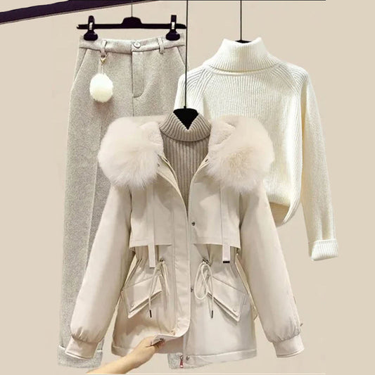 Women's Hooded Parka 3-Piece Set - WinterSnug 2XL