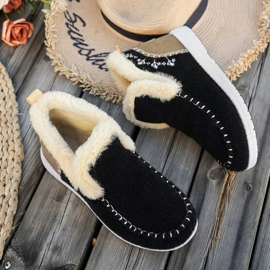 Women's Cozy Ankle Boots Faux Fur Lined - WinterWalk Black