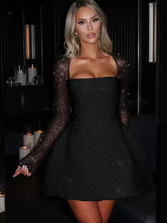 Sequin Mini Dress Bodycon Long Sleeve - PartySparkle