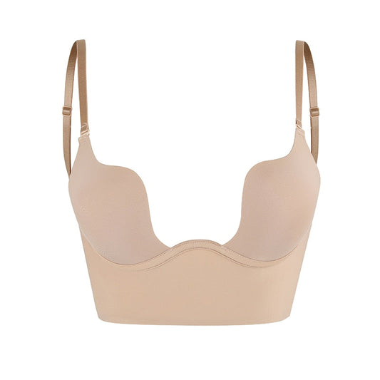Seamless Backless Bra with Underwire Support - Couture Bra Beige