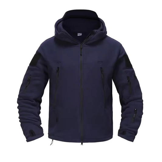 Men’s Fleece Jacket – Hooded – Regular Fit – Full Zip – Thermal Blue