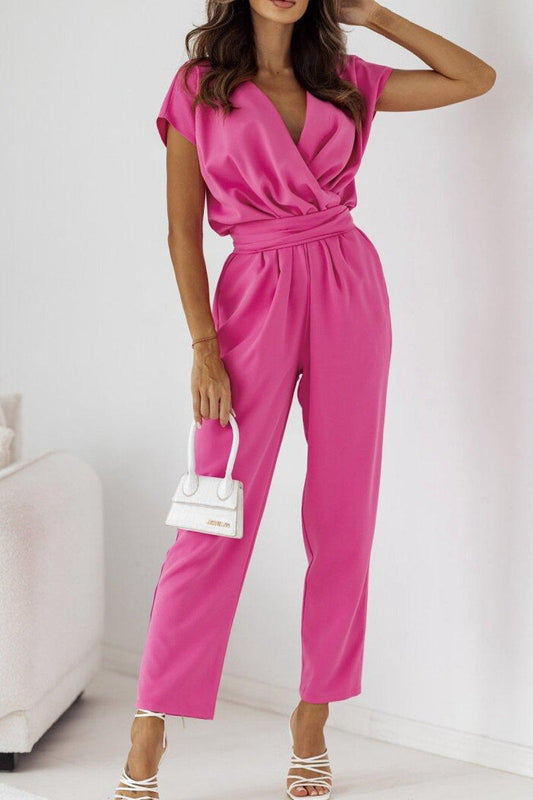 Women's Lightweight Summer Jumpsuit Breathable Casual Outfit - BreezeWear Pink