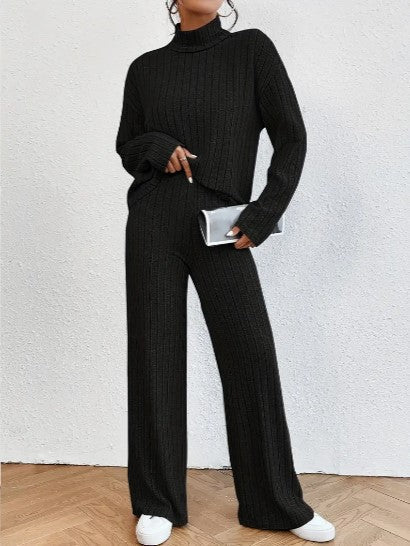Women's Knit 2-Piece Set - Ribbed & Relaxed - SerenaStyle