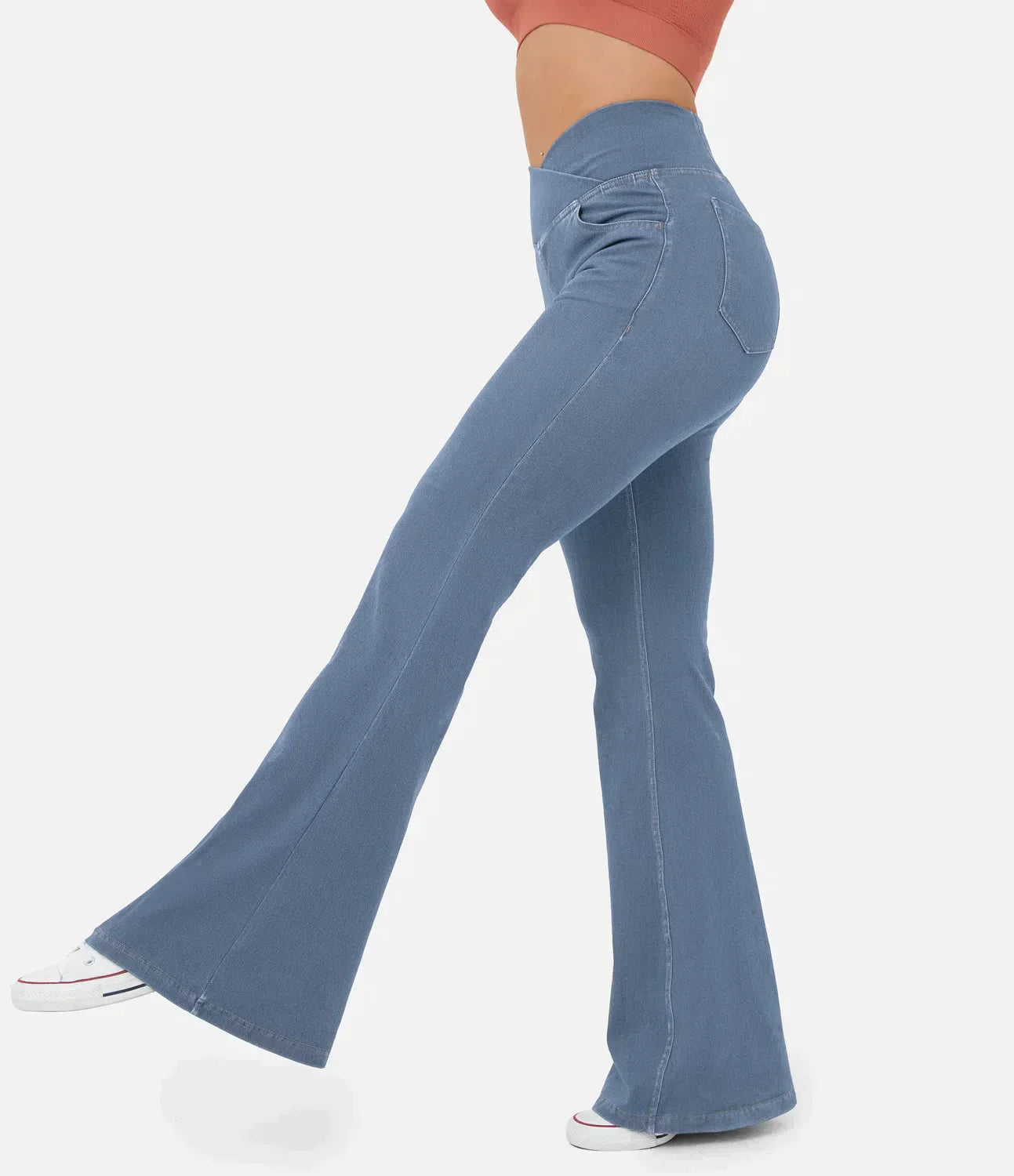 High-Waisted Flared Jeans for Women - RetroFlex