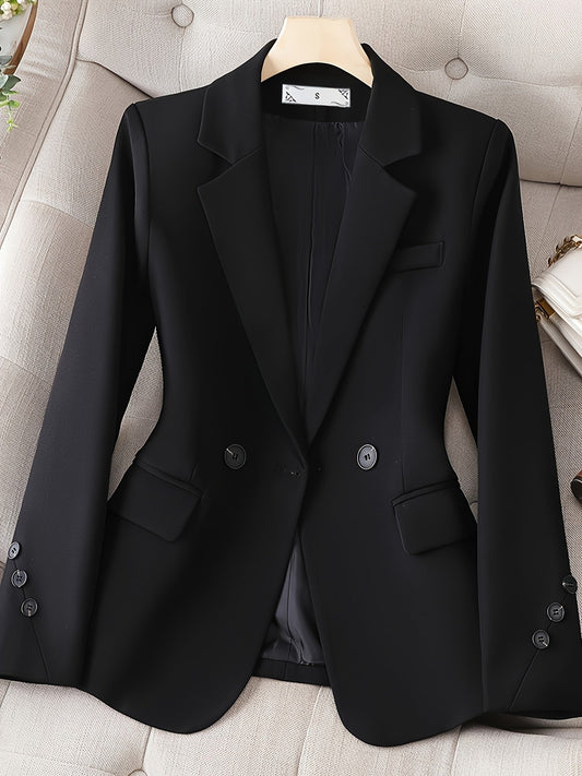 Tailored Single-Button Blazer for Women - Classique Chic Black