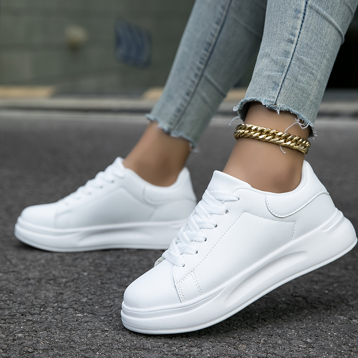 Women's Leather Low Top Sneakers - Everyday Comfort, UrbanStride