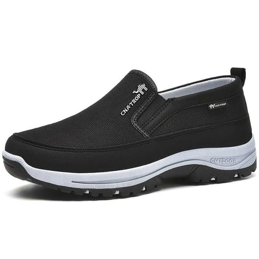 Men’s Slip-On Shoes – Waterproof – Soft Sole – Casual Walking Black