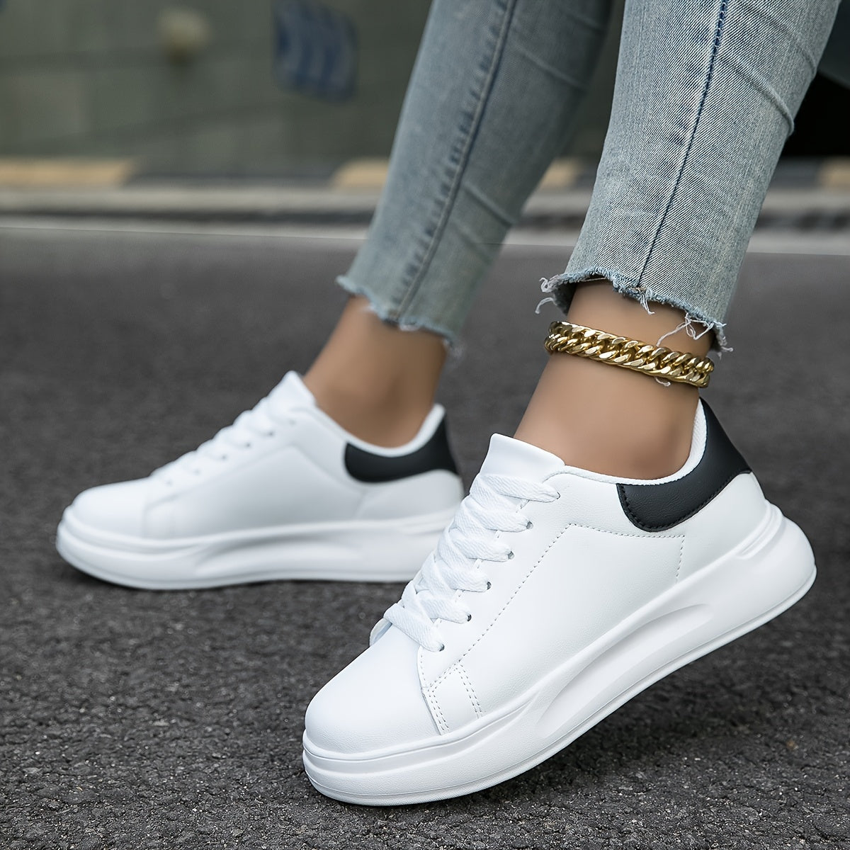 Women's Leather Low Top Sneakers - Everyday Comfort, UrbanStride
