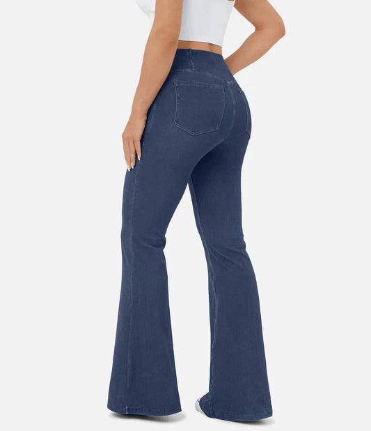 High-Waisted Flared Jeans for Women - RetroFlex
