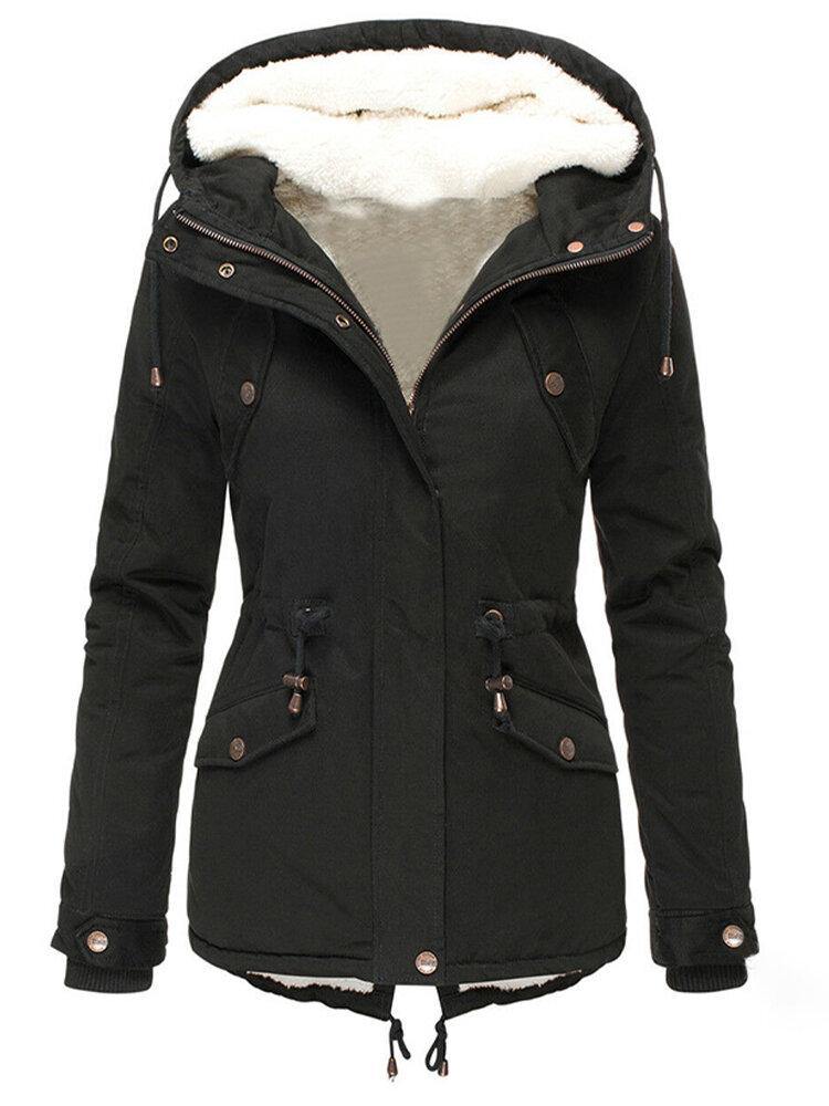 Women's Fleece Lined Hooded Jacket - Tailored Fit - UrbanWarm