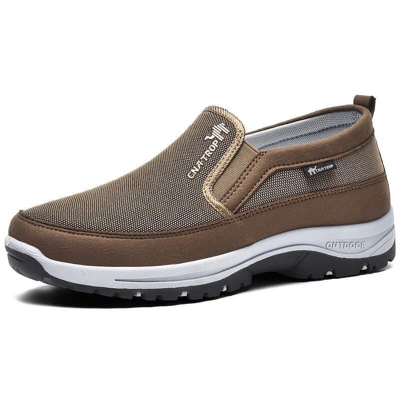 Men’s Slip-On Shoes – Waterproof – Soft Sole – Casual Walking Coffee