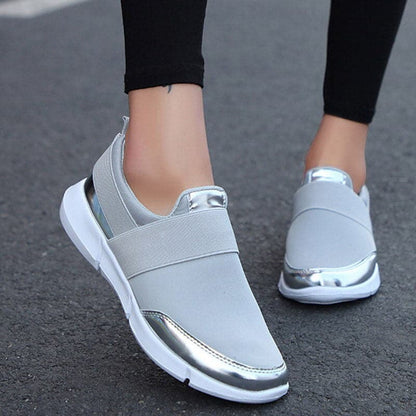 Women's Slip-On Sneakers Breathable Comfort Metallic Trim - UrbanStride