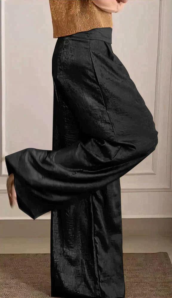 Women's 2-Piece Outfit - Chic & Versatile Pants Set - StyleEase Black