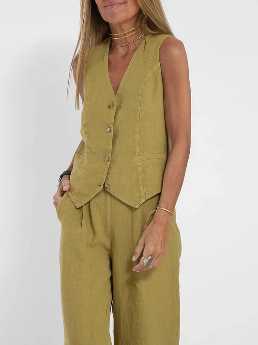 Women's Linen Vest - Tailored Fit, Lightweight & Versatile - Vestify