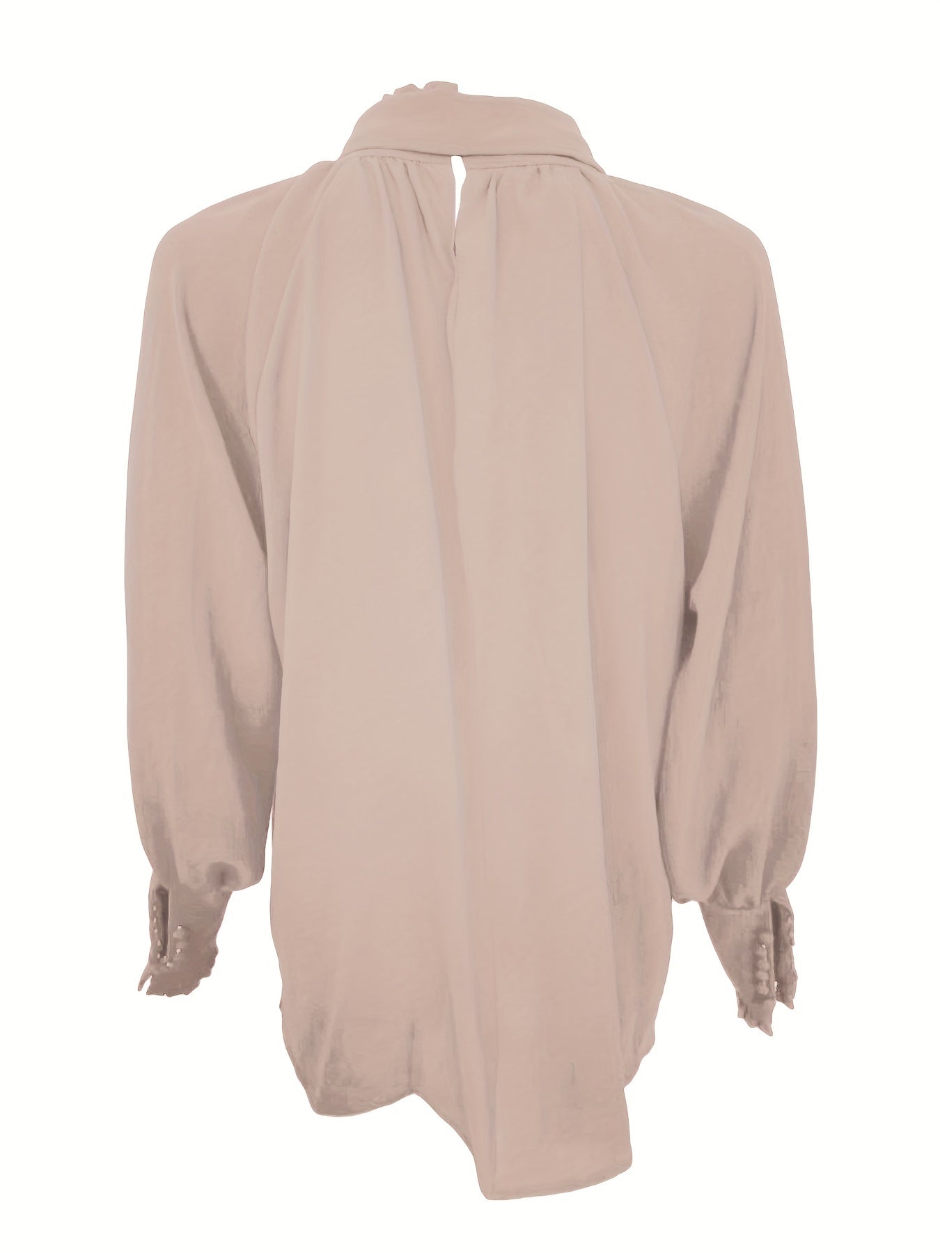 Elegant Tie-Neck Blouse with Puff Sleeves - RuffleChic