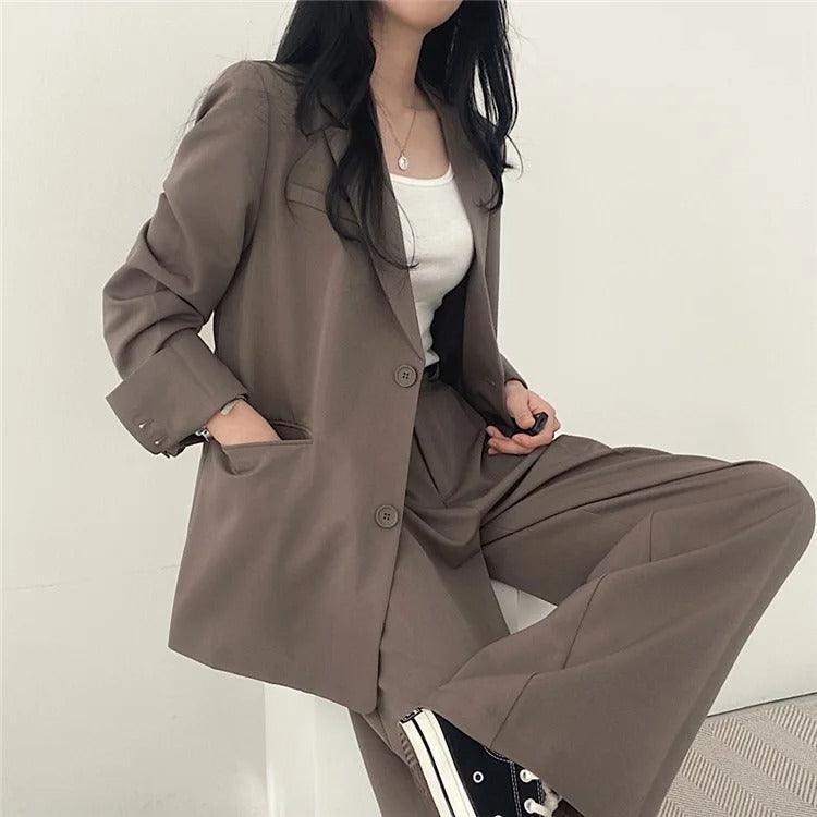 Women's Suit Set - Oversized Blazer & Trousers - Tailored Chic - PowerSuit