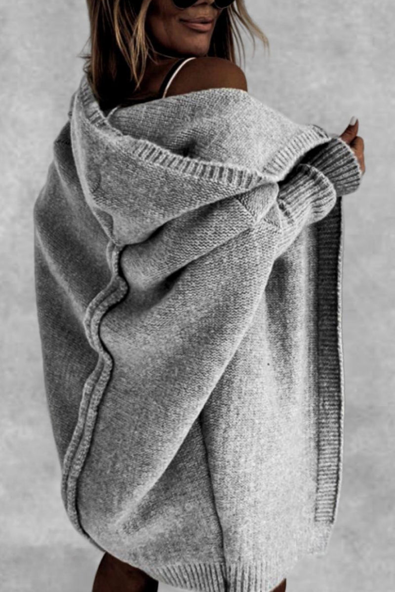 Women's Knitted Hooded Cardigan - Cozy Outdoor Chic - HoodiKnit