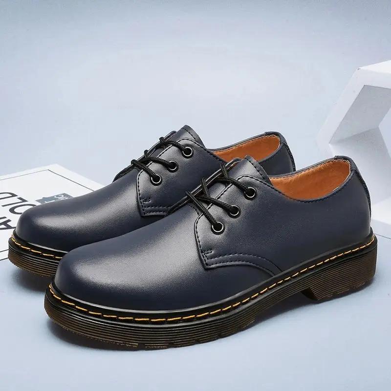 Men’s Oxford Shoes – Smooth Leather – Classic Fit – Formal Lace-Up Design Blue