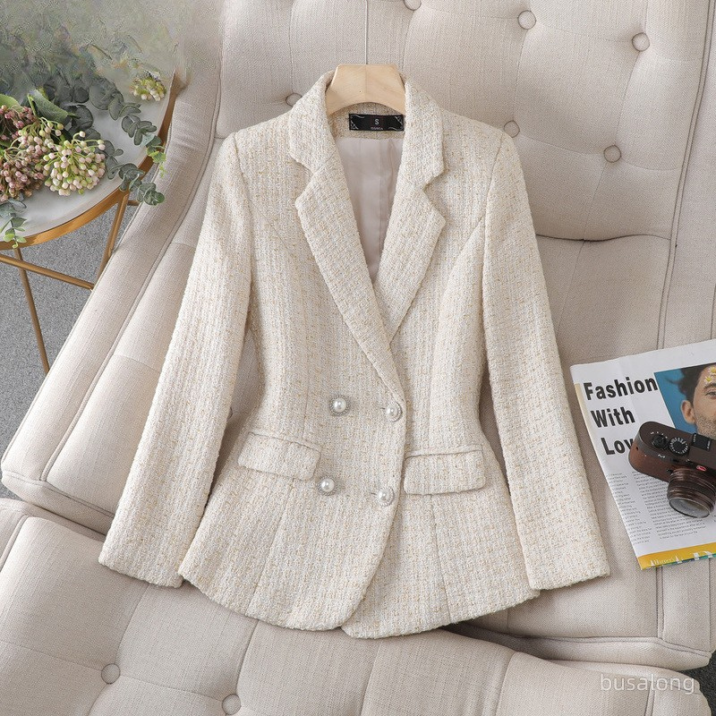 Women's Tailored Checkered Blazer - CityChic Apricot