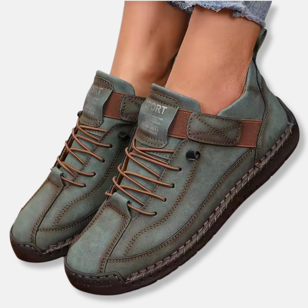 Women's Low-Top Sneakers Faux Leather Accent - UrbanStride Green