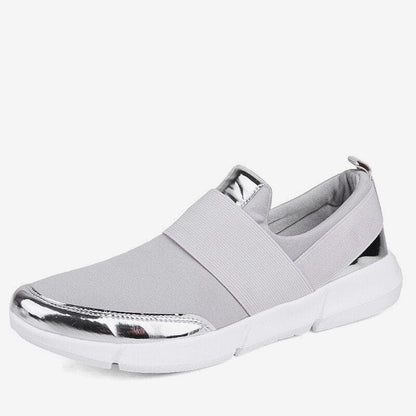 Women's Slip-On Sneakers Breathable Comfort Metallic Trim - UrbanStride