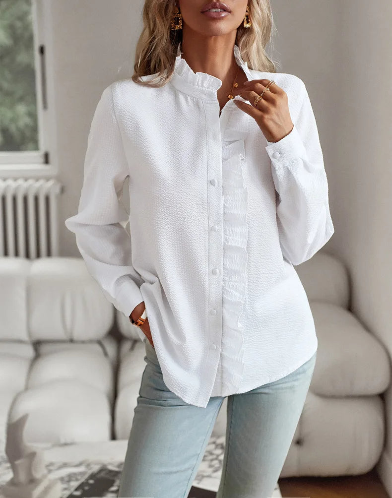Women's Elegant Cotton Shirt - Sophisticate Top