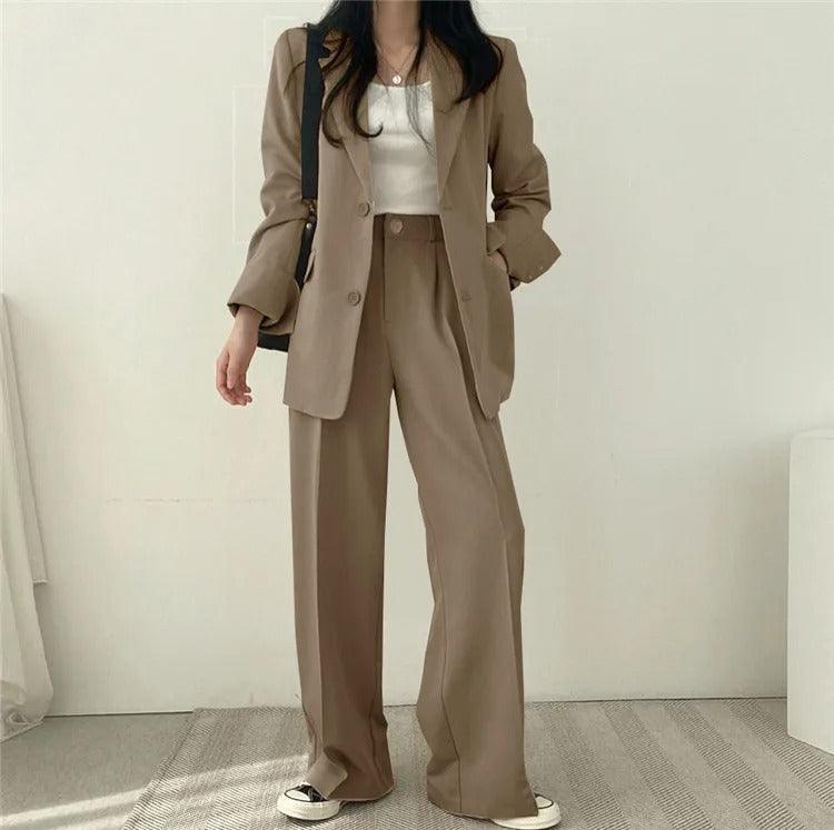 Women's Suit Set - Oversized Blazer & Trousers - Tailored Chic - PowerSuit