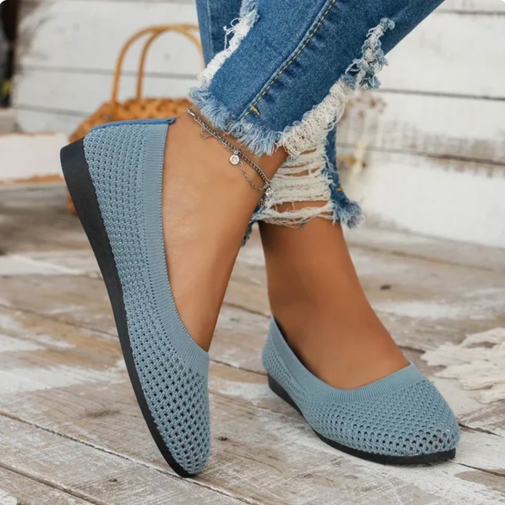 Women's Breathable Mesh Slip-On Flats - Everyday Ease Solfex