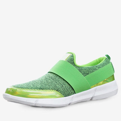 Women's Slip-On Sneakers Breathable Comfort Metallic Trim - UrbanStride Green
