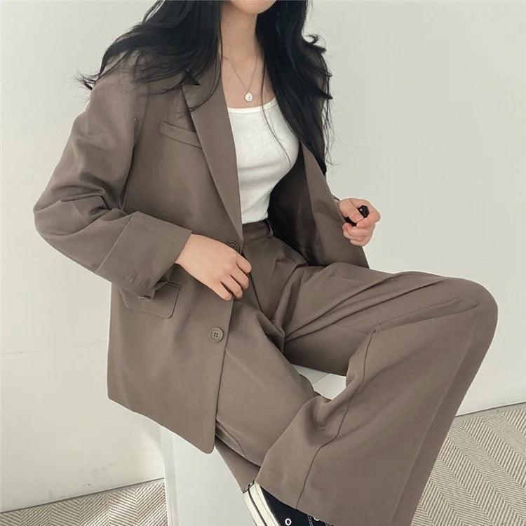 Women's Suit Set - Oversized Blazer & Trousers - Tailored Chic - PowerSuit
