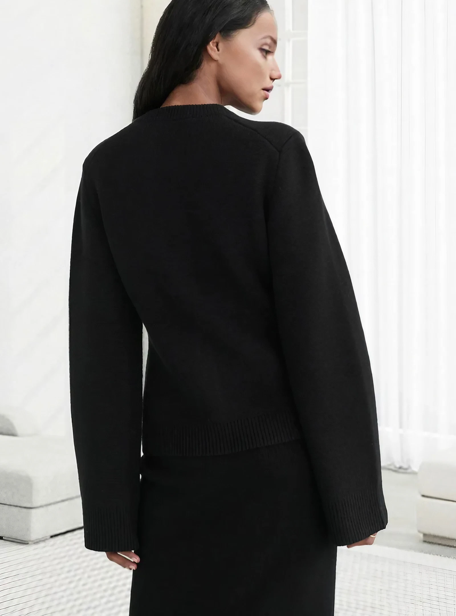 Women's Elegant Flare Sleeve Cardigan - FlowKnit