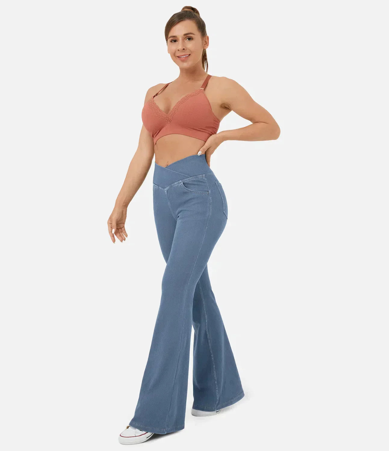 High-Waisted Flared Jeans for Women - RetroFlex