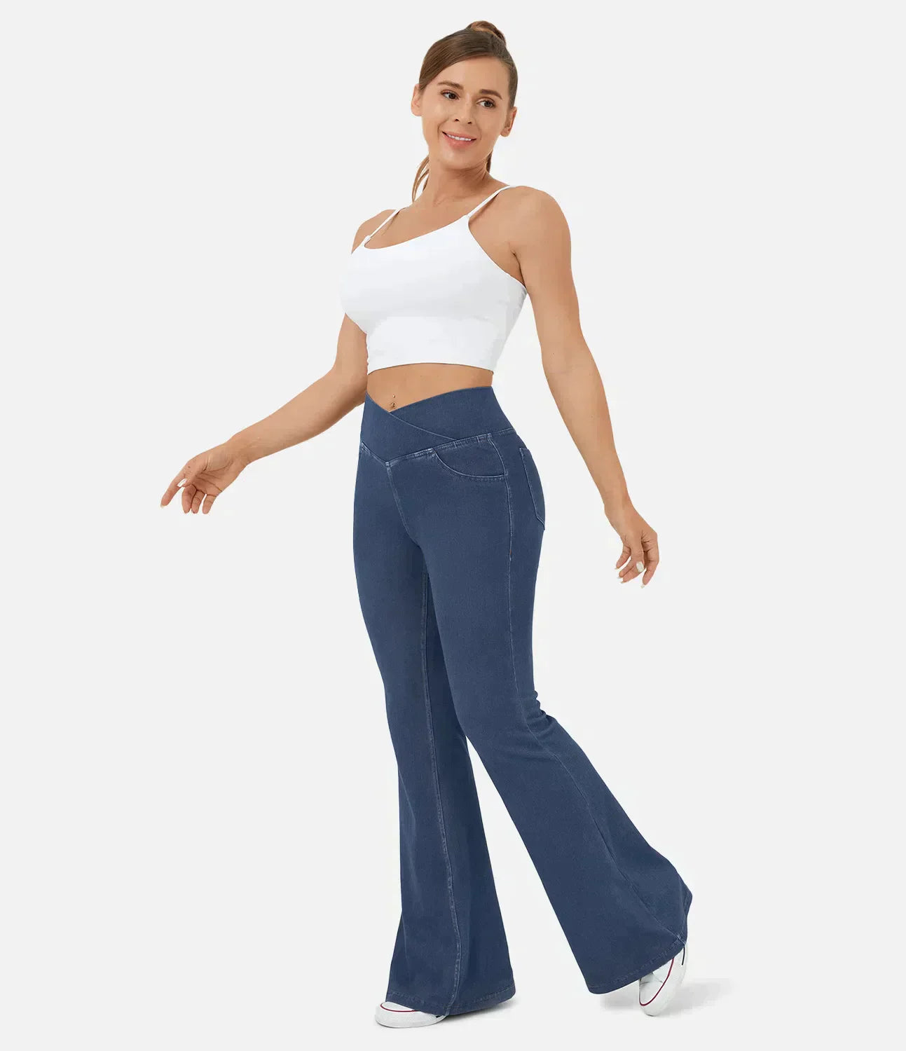 High-Waisted Flared Jeans for Women - RetroFlex