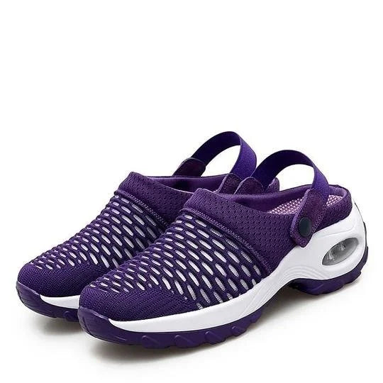 Women's Breathable Mesh Sneakers Air Cushion Support - UrbanStride Purple