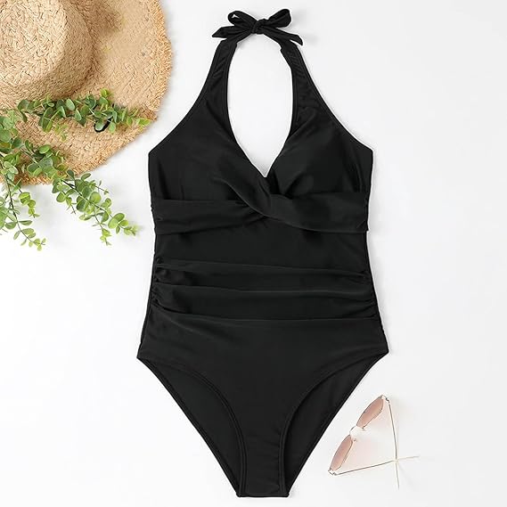 Women's Push-Up Halter Swimsuit - Figure-Flattering GlamSuit