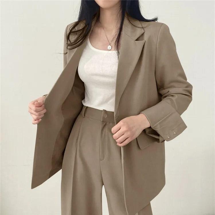 Women's Suit Set - Oversized Blazer & Trousers - Tailored Chic - PowerSuit