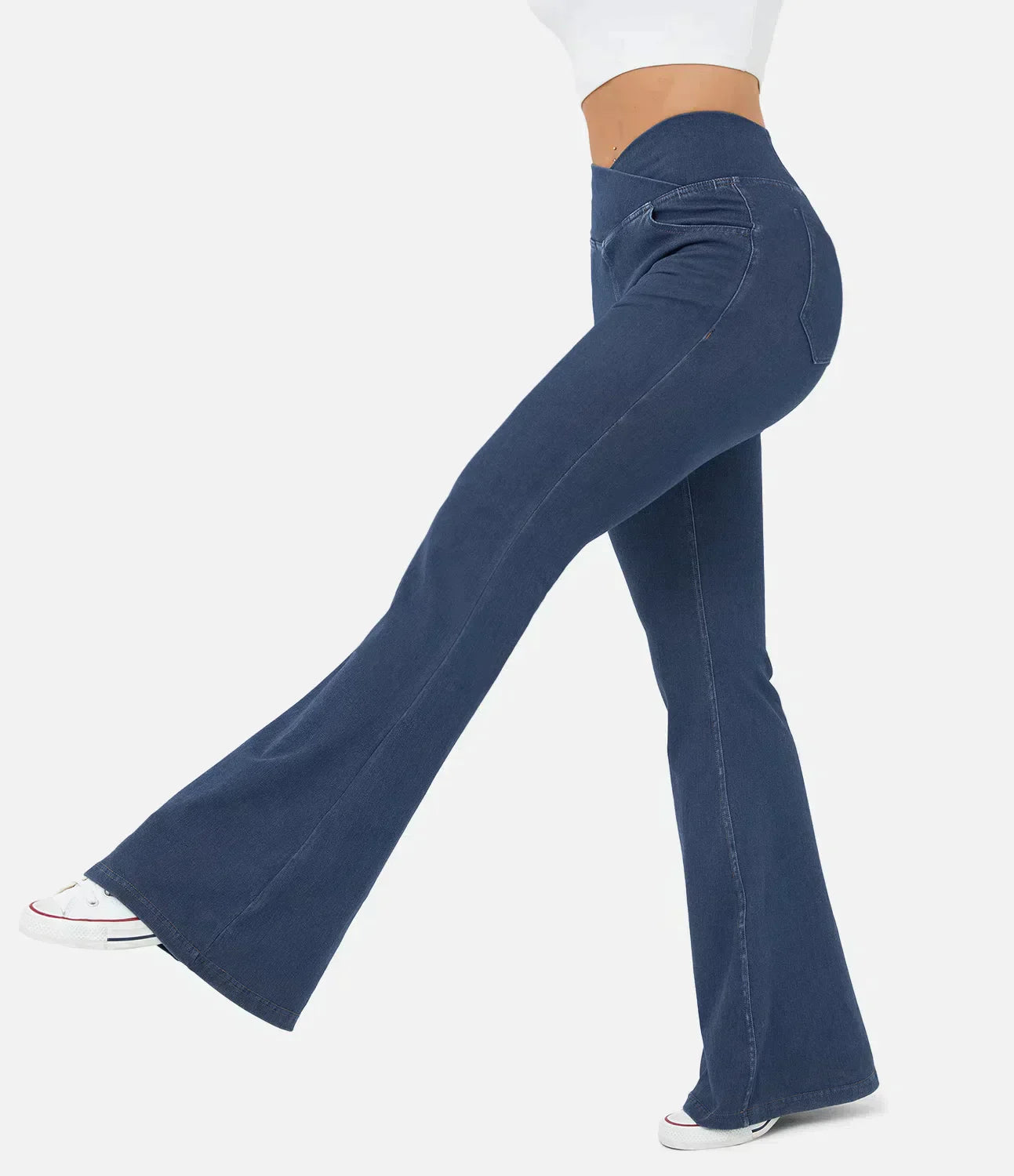High-Waisted Flared Jeans for Women - RetroFlex