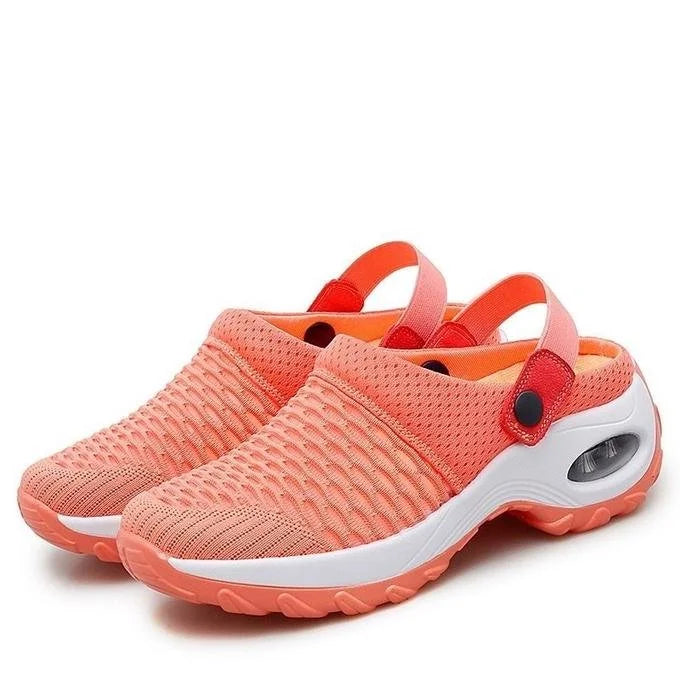 Women's Breathable Mesh Sneakers Air Cushion Support - UrbanStride Orange