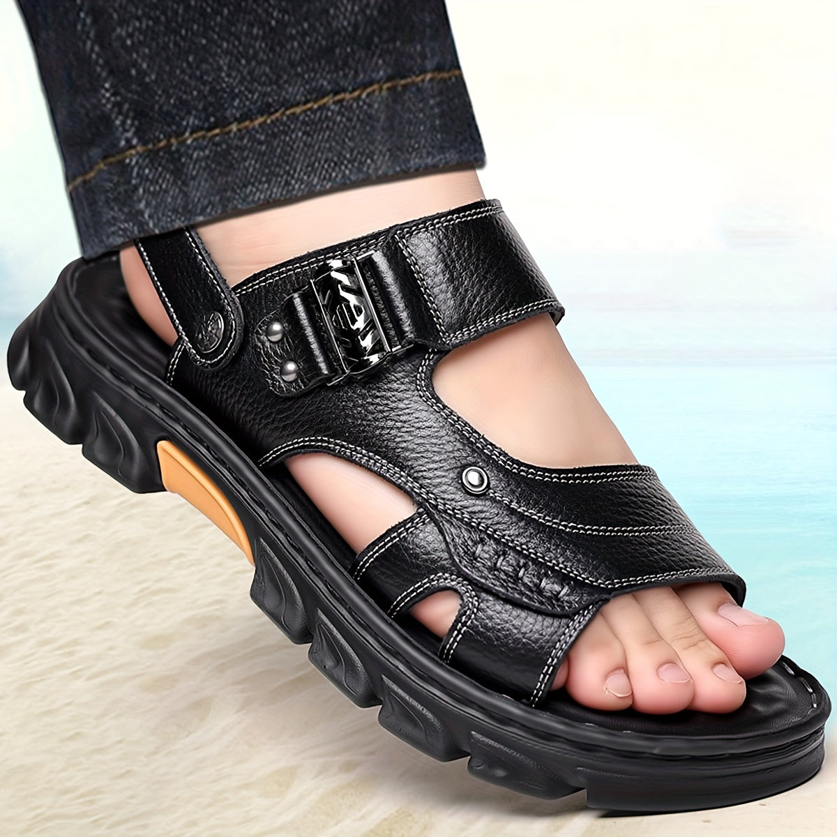 Durable adjustable sandals for men Graphite Color