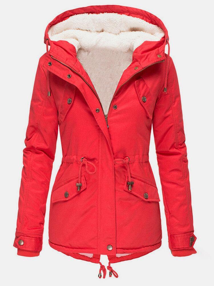 Women's Fleece Lined Hooded Jacket - Tailored Fit - UrbanWarm