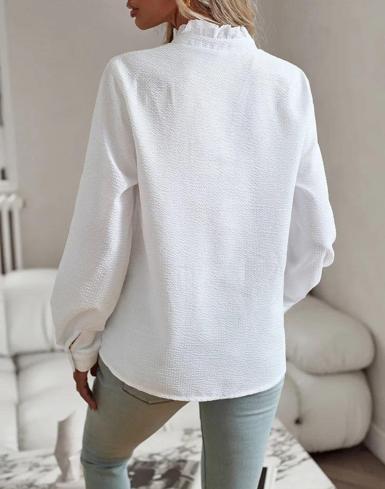 Women's Elegant Cotton Shirt - Sophisticate Top