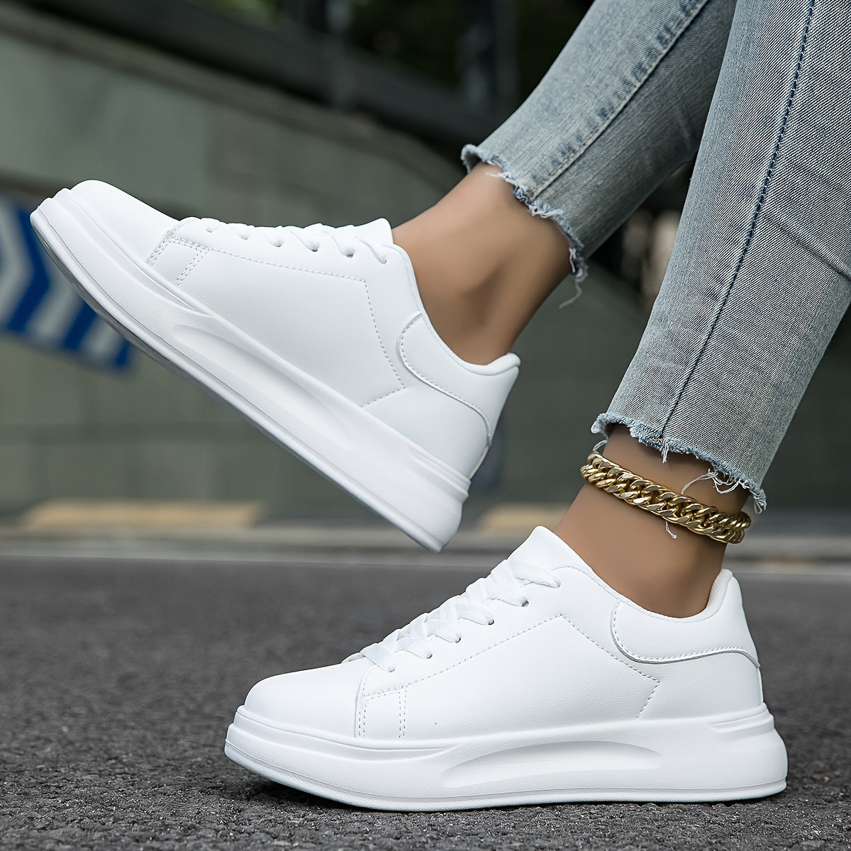 Women's Leather Low Top Sneakers - Everyday Comfort, UrbanStride