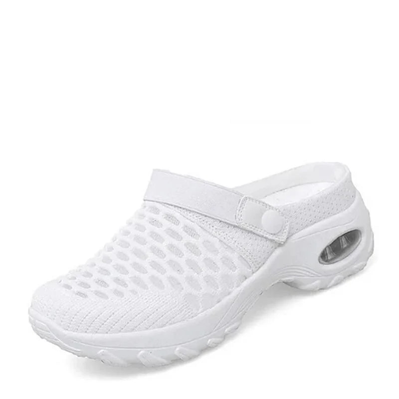 Women's Breathable Mesh Sneakers Air Cushion Support - UrbanStride White