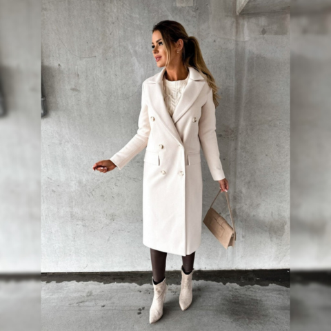 Women's Wool Blend Trench Coat - Elegant Tailored Fit - CityChic