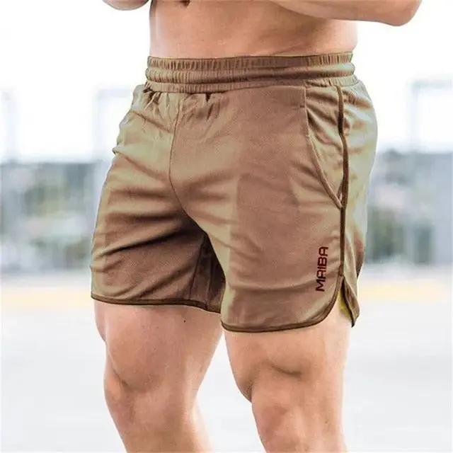 Men’s Swim Trunks – Slim Fit – Quick Dry Stretch – Mid-Thigh – Elastic Waistband Light Brown