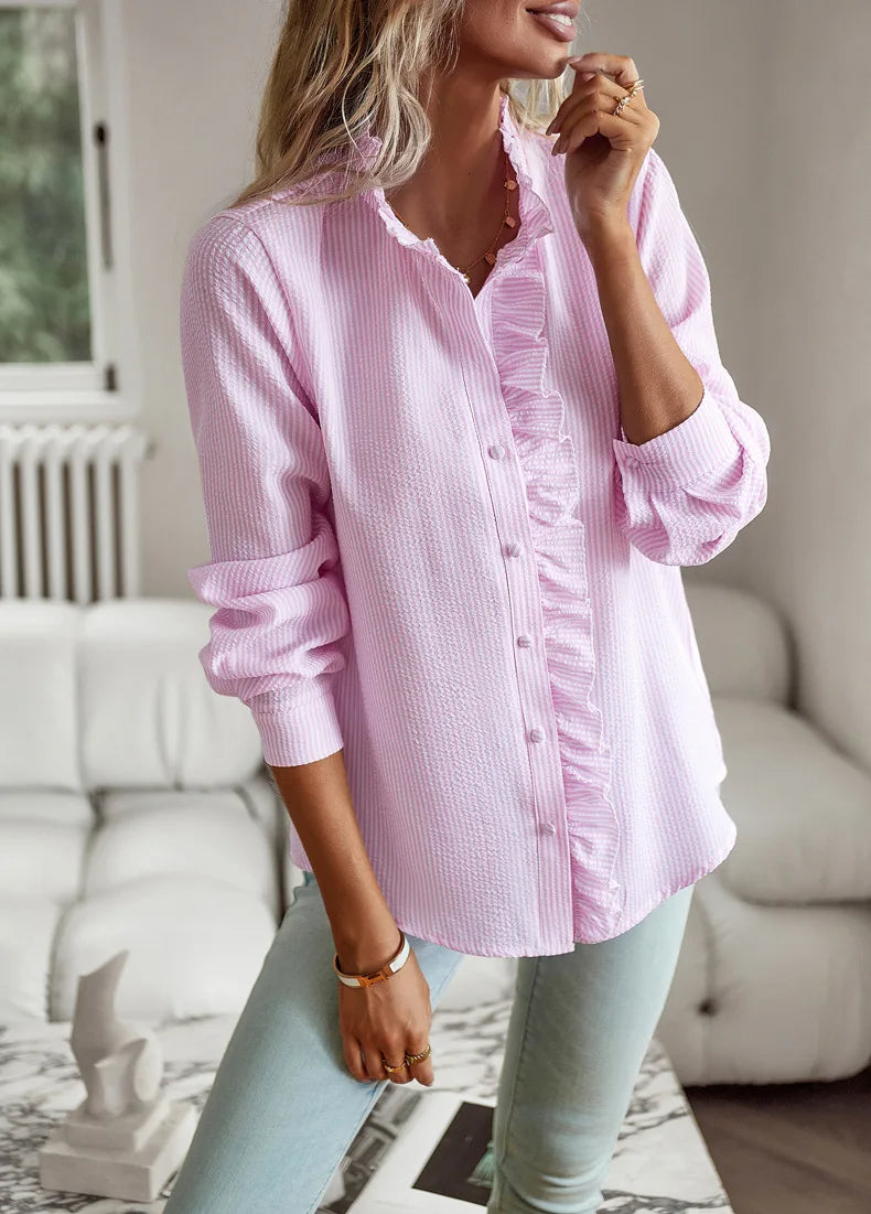 Women's Elegant Cotton Shirt - Sophisticate Top